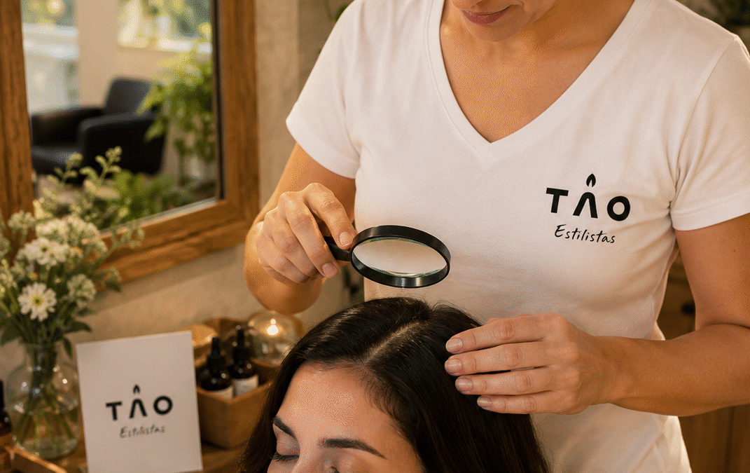 Diagnostico capilar realizado en Taoestilistas, peluquería especializada en salud capilar en Granada